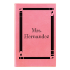 Small pink leatherette journal laser etched with 'Pencils' design