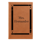 Small rawhide leatherette journal laser etched with 'Pencils' design