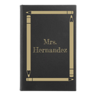 Small black/gold leatherette journal laser etched with 'Pencils' design