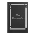 Small black/silver leatherette journal laser etched with 'Pencils' design