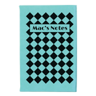 Small teal leatherette sketch book laser etched with 'Retro Checker' design