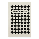 Small white leatherette sketch book laser etched with 'Retro Checker' design