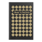 Small black/gold leatherette sketch book laser etched with 'Retro Checker' design