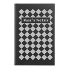 Small black/silver leatherette sketch book laser etched with 'Retro Checker' design
