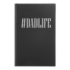 Small black/silver leatherette sketch book laser etched with 'Dadlife' design