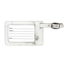Back of white marble leatherette luggage tag