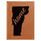 Large rawhide leatherette journal laser etched with 'Vermont Home' design