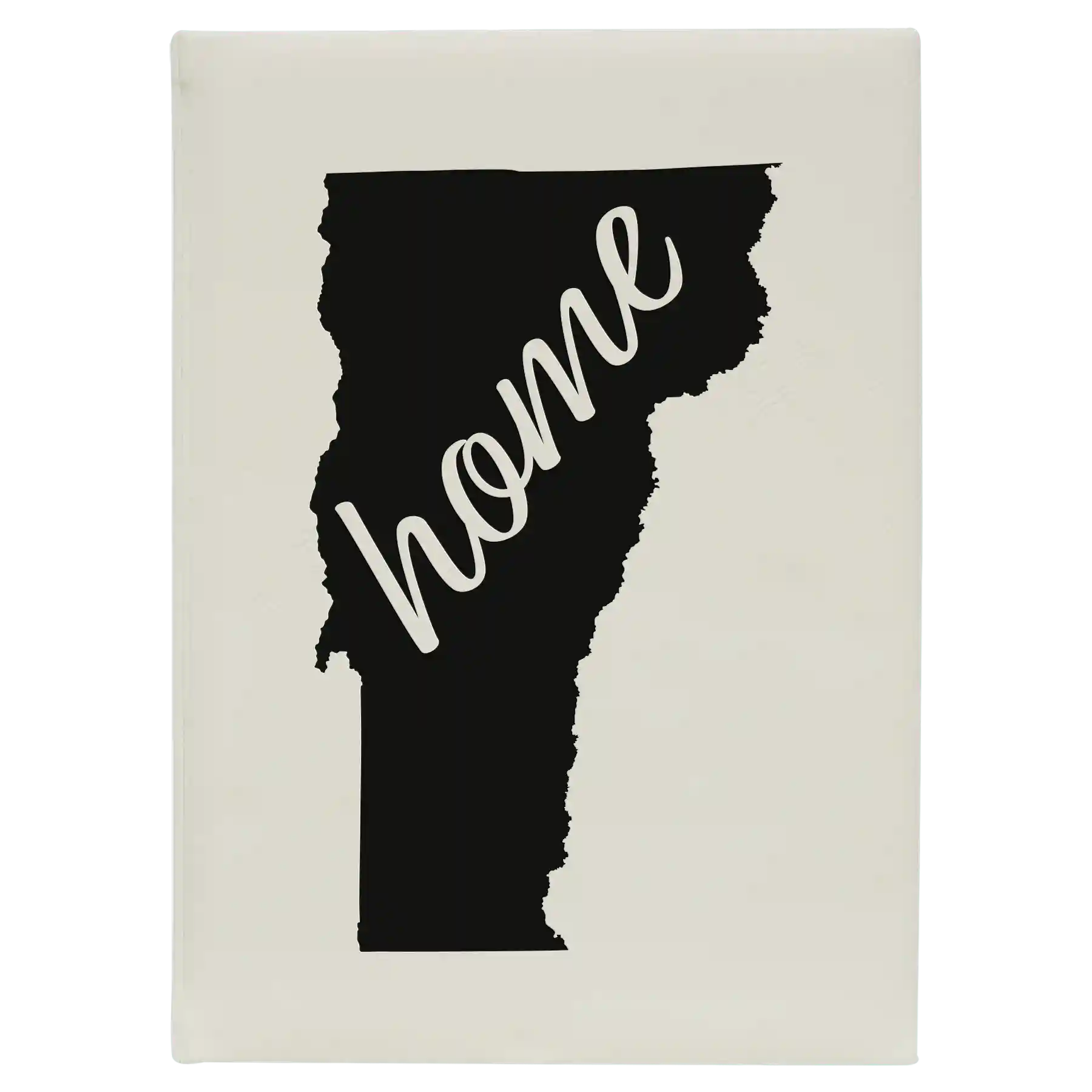 Large white leatherette journal laser etched with 'Vermont Home' design