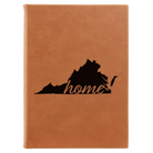 Large rawhide leatherette journal laser etched with 'Virginia Home' design