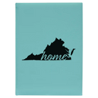Large teal leatherette journal laser etched with 'Virginia Home' design
