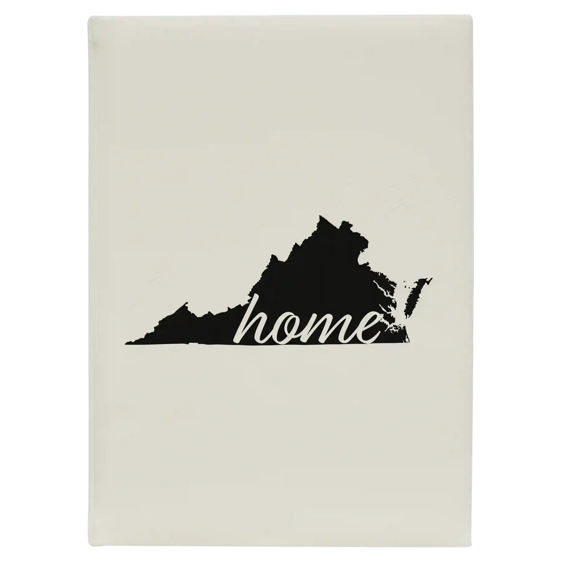 Large white leatherette journal laser etched with 'Virginia Home' design
