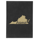 Large black/gold leatherette journal laser etched with 'Virginia Home' design