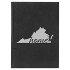 Large black/silver leatherette journal laser etched with 'Virginia Home' design