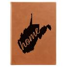 Large rawhide leatherette sketch book laser etched with 'West Virginia Home' design