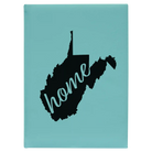 Large teal leatherette journal laser etched with 'West Virginia Home' design