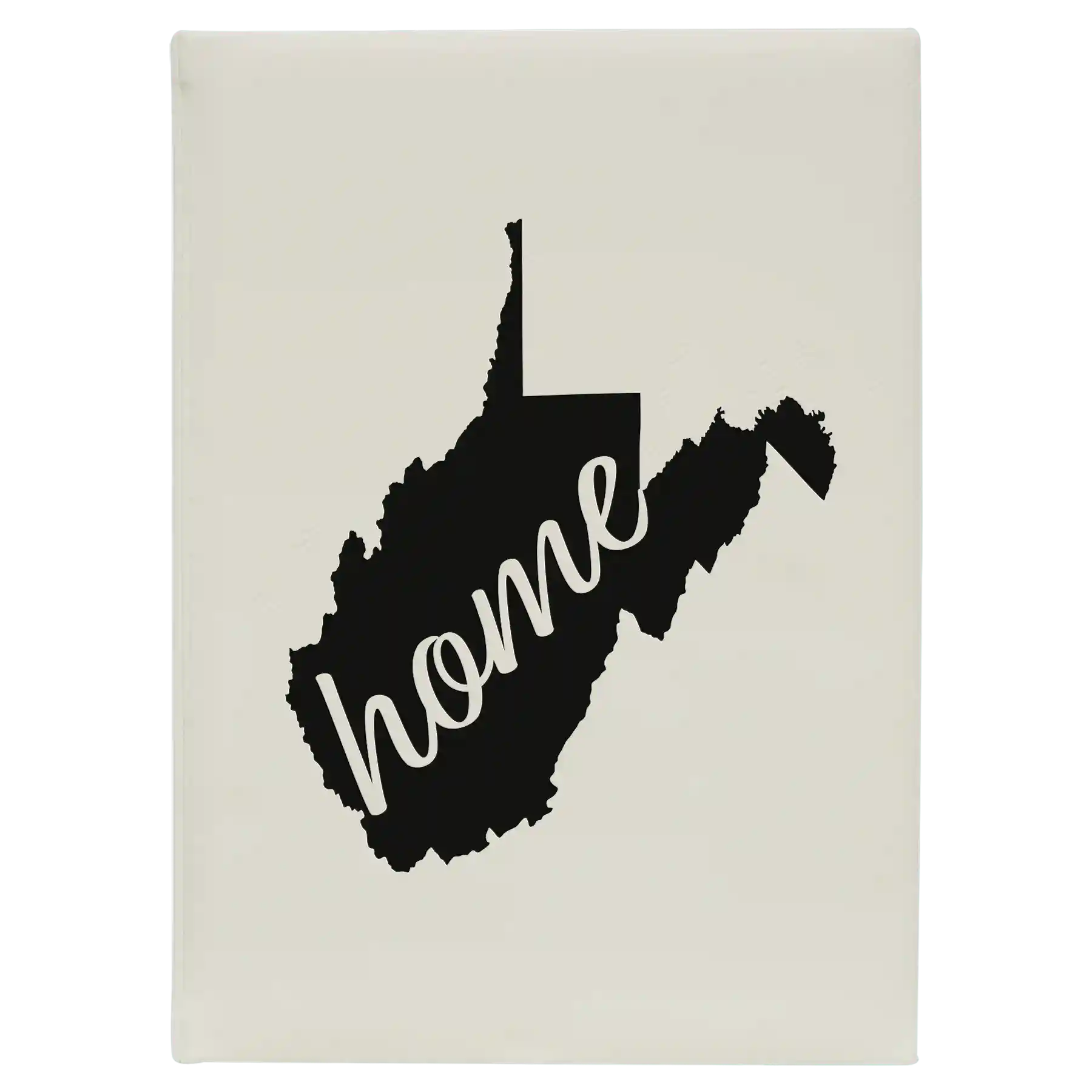 Large white leatherette journal laser etched with 'West Virginia Home' design