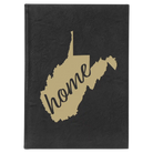 Large black/gold leatherette sketch book laser etched with 'West Virginia Home' design