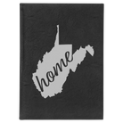 Large black/silver leatherette sketch book laser etched with 'West Virginia Home' design