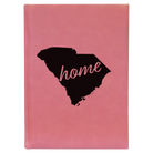 Large pink leatherette journal laser etched with 'South Carolina Home' design