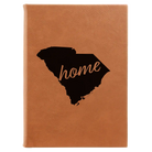 Large rawhide leatherette journal laser etched with 'South Carolina Home' design