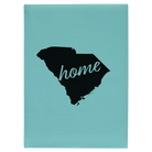 Large teal leatherette sketch book laser etched with 'South Carolina Home' design