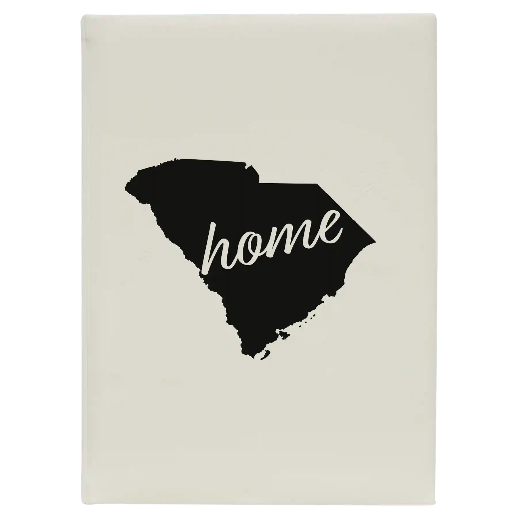 Large white leatherette sketch book laser etched with 'South Carolina Home' design