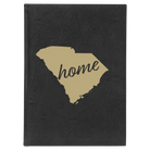 Large black/gold leatherette sketch book laser etched with 'South Carolina Home' design