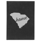 Large black/silver leatherette sketch book laser etched with 'South Carolina Home' design