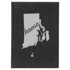Large black/silver leatherette sketch book laser etched with 'Rhode Island Home' design
