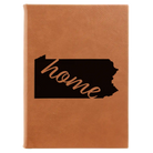 Large rawhide leatherette journal laser etched with 'Pennsylvania Home' design