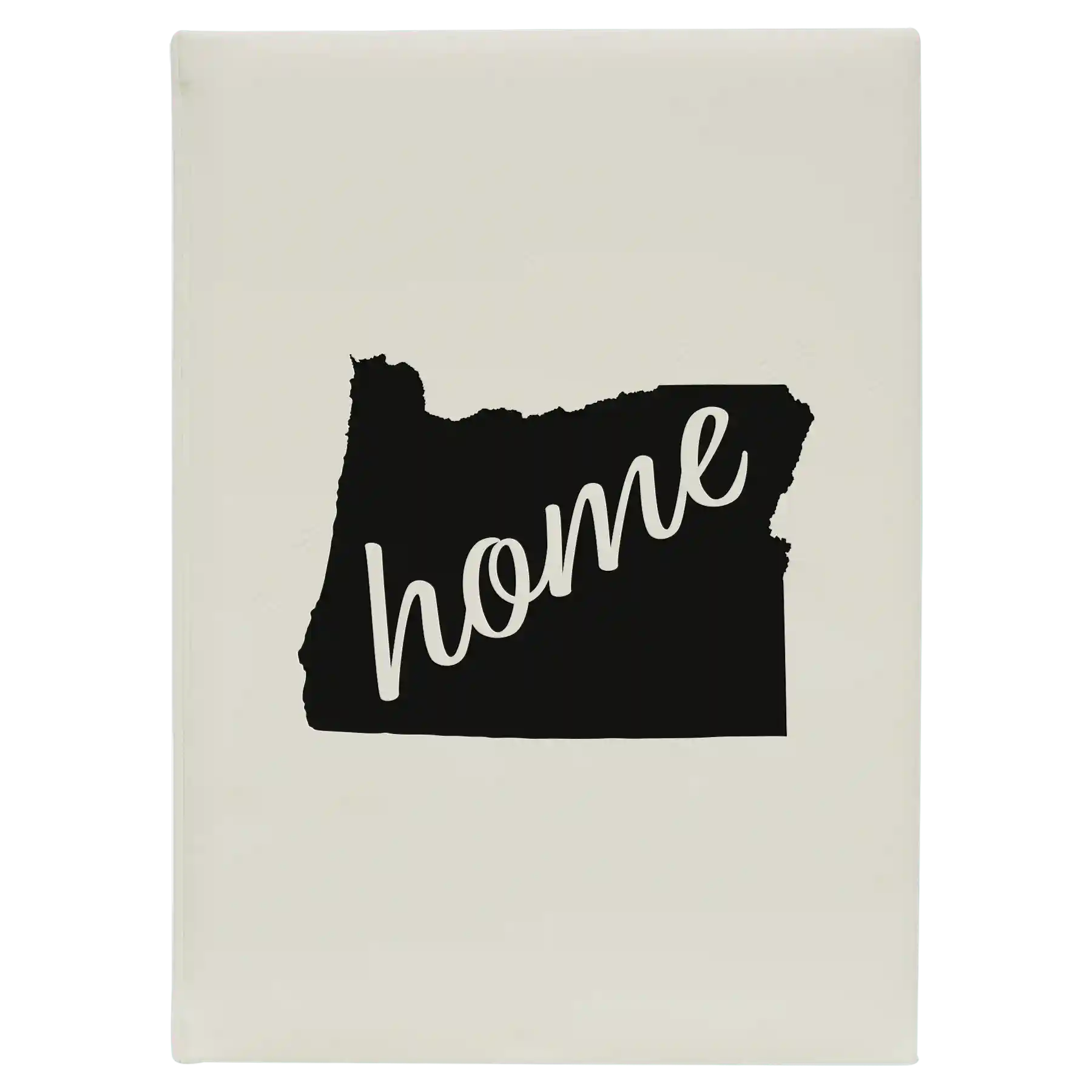 Large white leatherette journal laser etched with 'Oregon Home' design