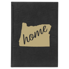 Large black/gold leatherette journal laser etched with 'Oregon Home' design