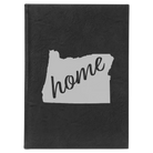 Large black/silver leatherette journal laser etched with 'Oregon Home' design