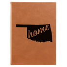 Large rawhide leatherette journal laser etched with 'Oklahoma Home' design