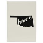 Large white leatherette sketch book laser etched with 'Oklahoma Home' design