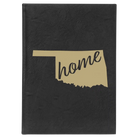 Large black/gold leatherette journal laser etched with 'Oklahoma Home' design