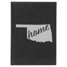 Large black/silver leatherette sketch book laser etched with 'Oklahoma Home' design
