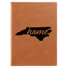 Large rawhide leatherette journal laser etched with 'North Carolina Home' design