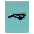 Large teal leatherette sketch book laser etched with 'North Carolina Home' design
