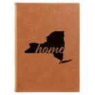 Large rawhide leatherette journal laser etched with 'New York Home' design