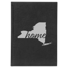 Large black/silver leatherette journal laser etched with 'New York Home' design