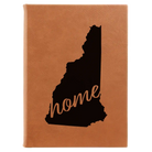 Large rawhide leatherette journal laser etched with 'New Hampshire Home' design
