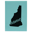 Large teal leatherette sketch book laser etched with 'New Hampshire Home' design