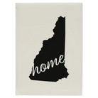 Large white leatherette sketch book laser etched with 'New Hampshire Home' design