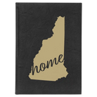 Large black/gold leatherette journal laser etched with 'New Hampshire Home' design