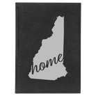 Large black/silver leatherette sketch book laser etched with 'New Hampshire Home' design