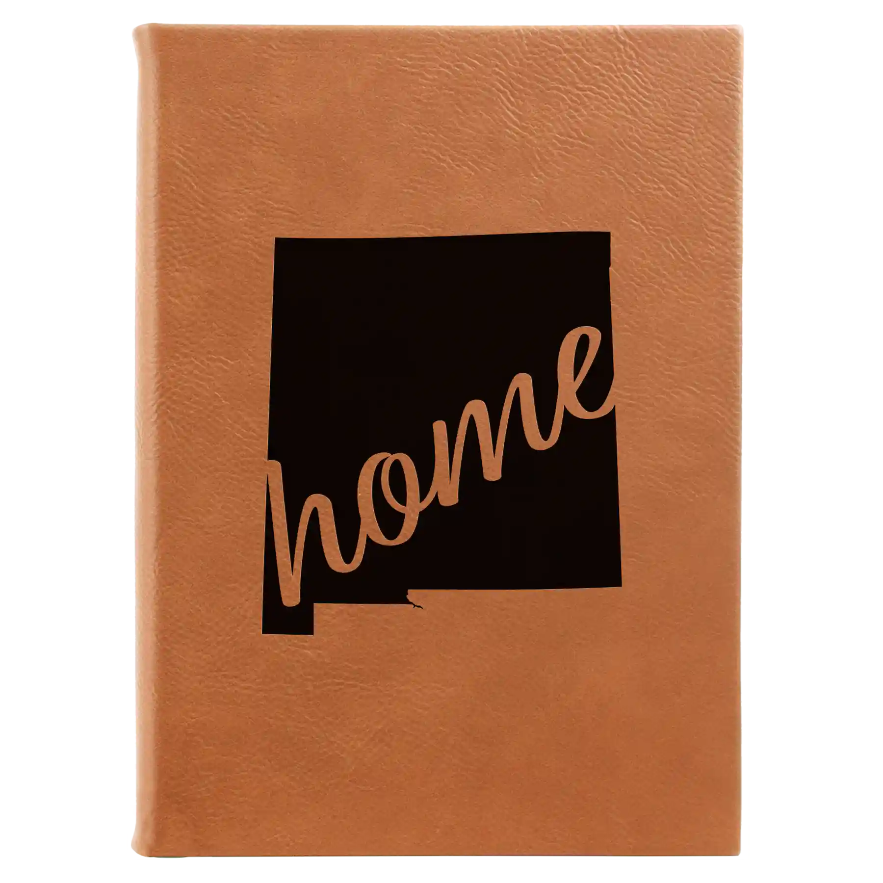 Large rawhide leatherette journal laser etched with 'New Mexico home' design