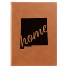 Large rawhide leatherette sketch book laser etched with 'New Mexico home' design