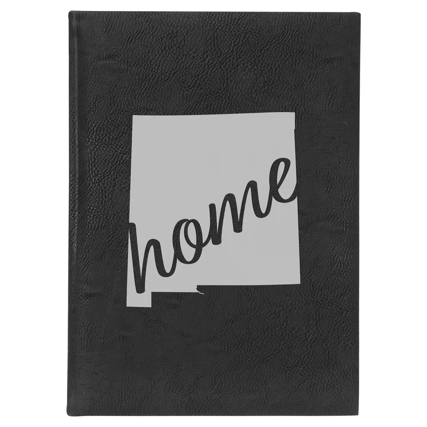 Large black/silver leatherette journal laser etched with 'New Mexico home' design