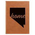 Large rawhide leatherette sketch book laser etched with 'Nevada Home' design